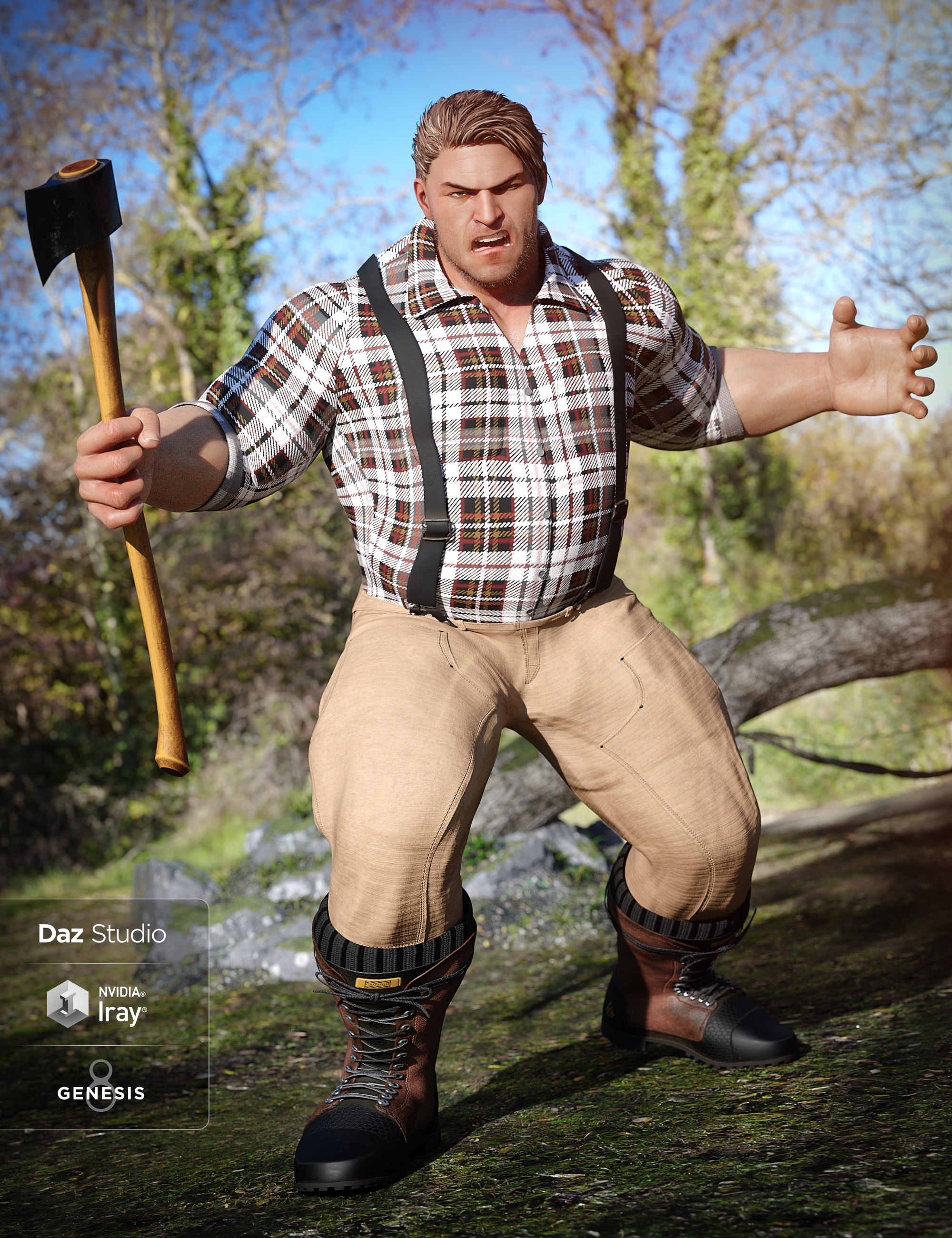 Lumberjack Outfit Textures by: Moonscape GraphicsSade, 3D Models by Daz 3D