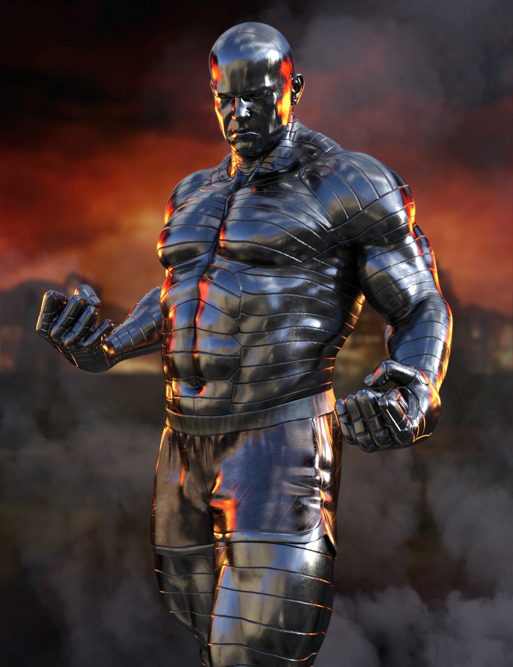 Massive Metal Skin Textures for Genesis 8 Male(s) by: DzFire, 3D Models by Daz 3D