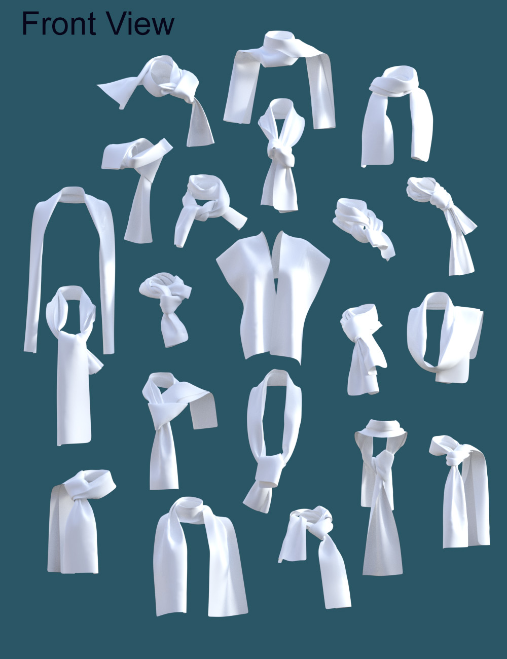 dForce Scarf Knots Collection by: dobit, 3D Models by Daz 3D