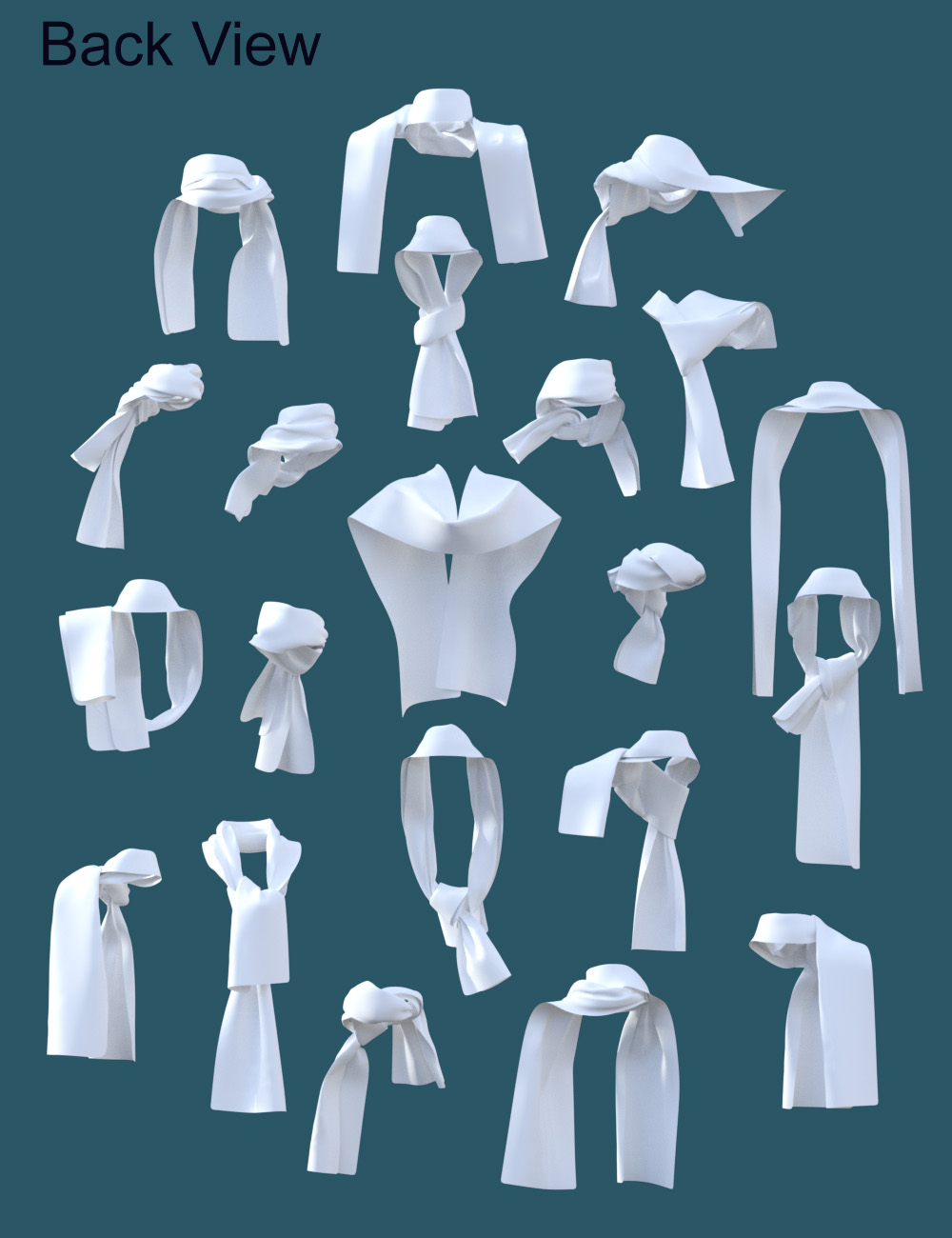 dForce Scarf Knots Collection by: dobit, 3D Models by Daz 3D