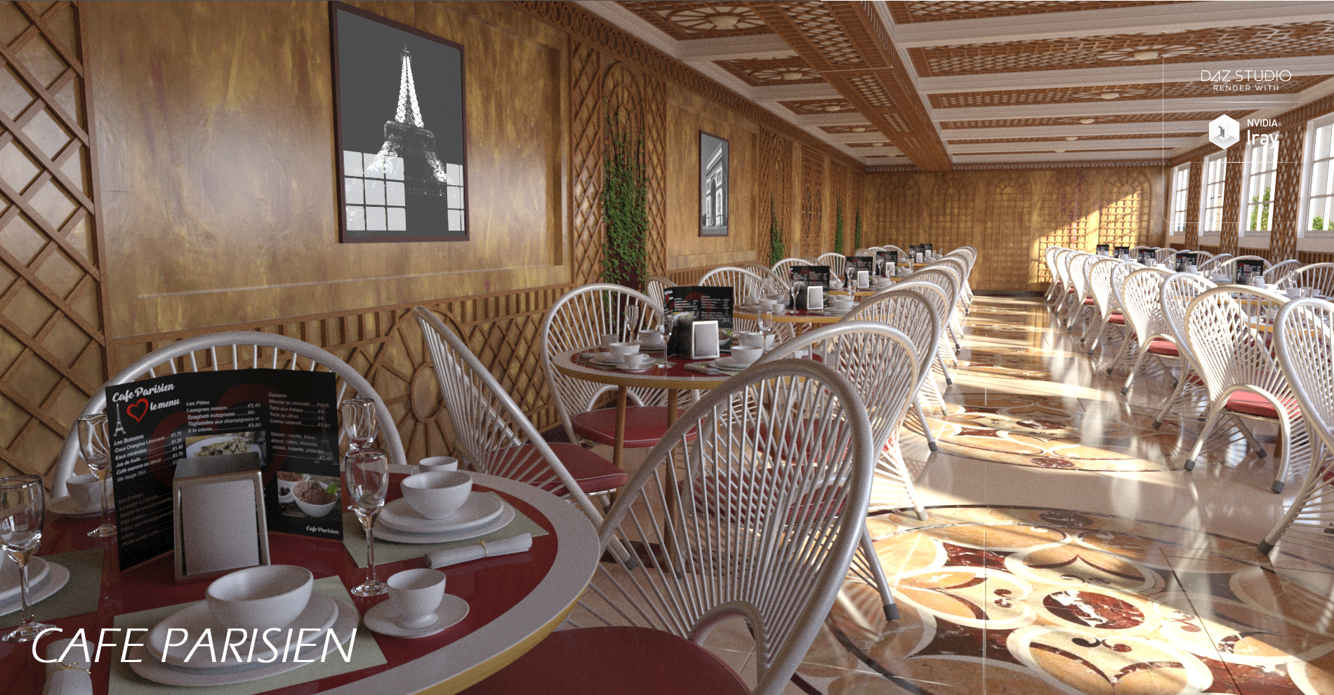 Cafe Parisien by: Human, 3D Models by Daz 3D