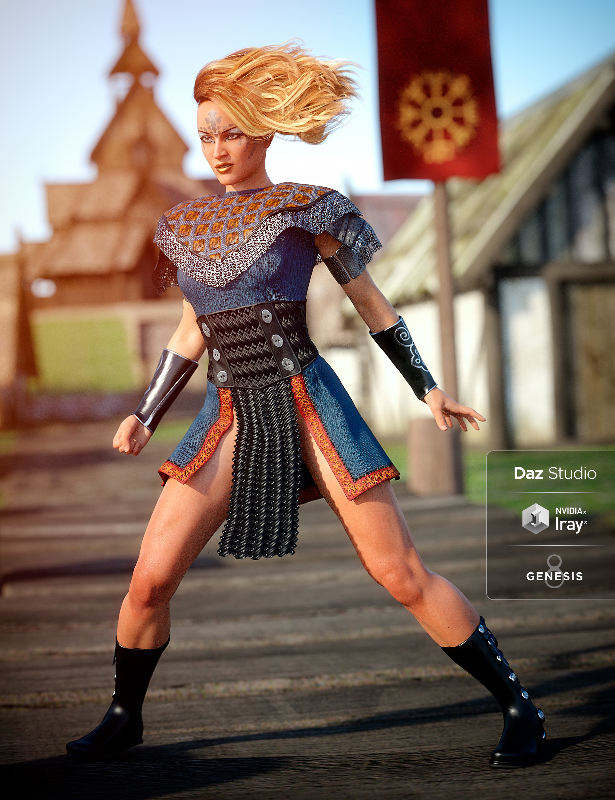 Tribal Warrior Queen Outfit Textures by: Moonscape GraphicsSade, 3D Models by Daz 3D