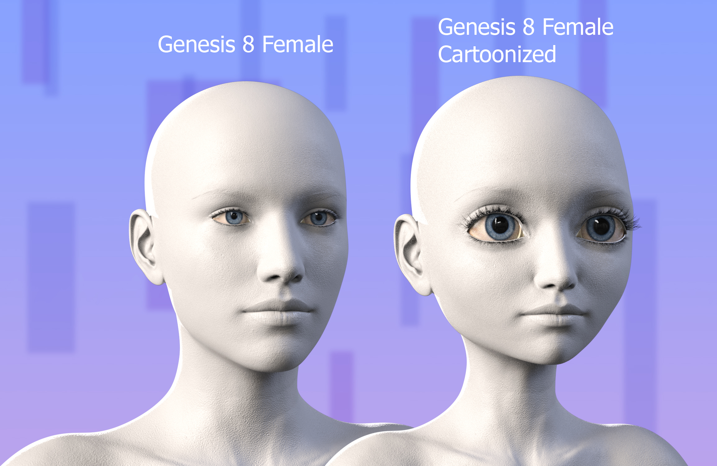 Cartoonized for Genesis 8 Female by: PedroFurtadoArts, 3D Models by Daz 3D