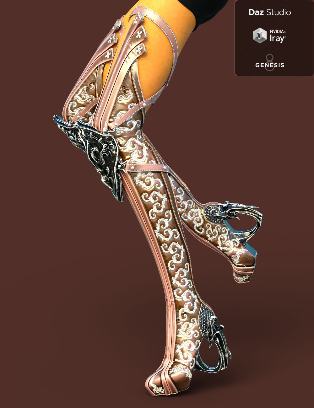 Jiwoo Fantasy Boots for Genesis 8 Female(s) by: chungdan, 3D Models by Daz 3D