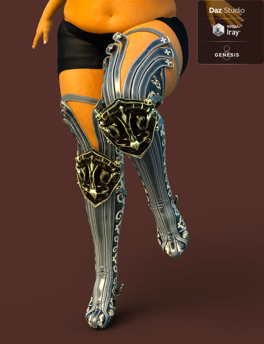 Jiwoo Fantasy Boots for Genesis 8 Female(s) by: chungdan, 3D Models by Daz 3D