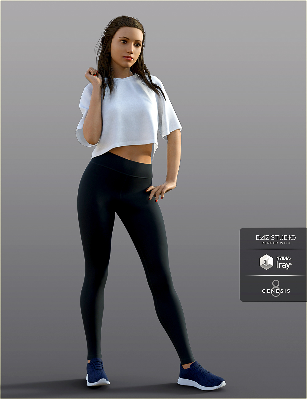 dForce H&C Sportswear Outfits for Genesis 8 Female(s) by: IH Kang, 3D Models by Daz 3D