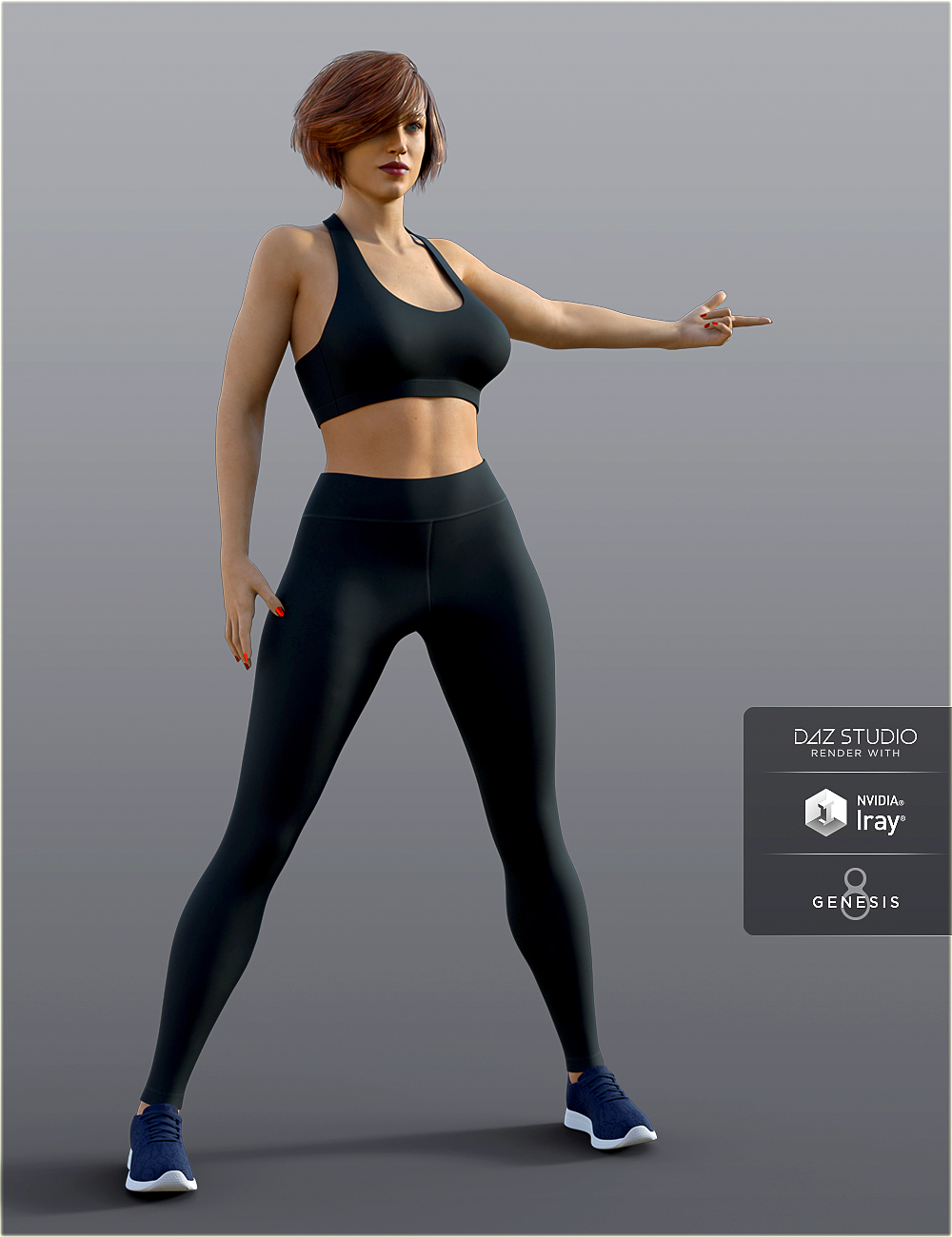 dForce H&C Sportswear Outfits for Genesis 8 Female(s) by: IH Kang, 3D Models by Daz 3D