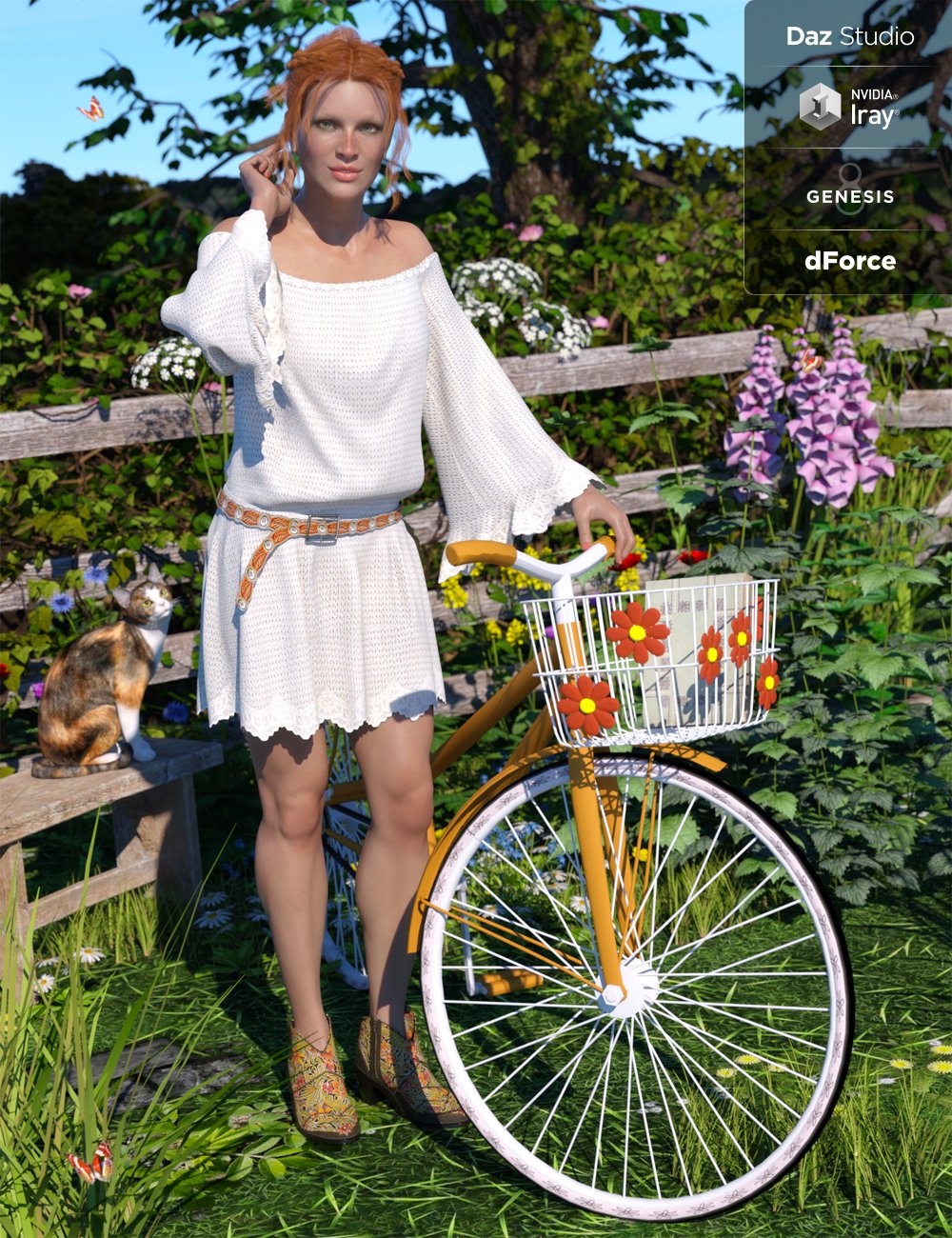 dForce Casual Country Girl Outfit for Genesis 8 Female(s)