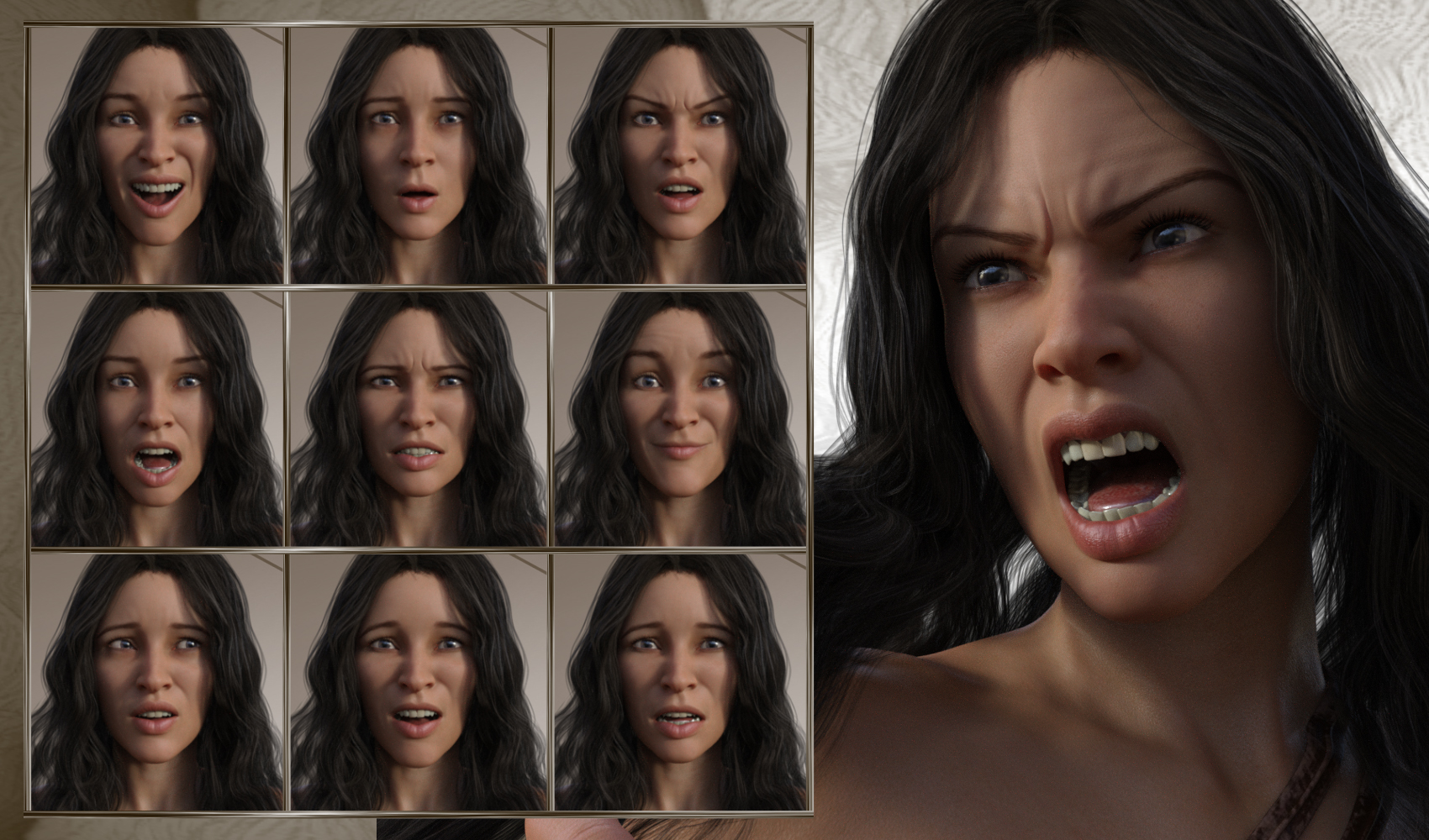 Beautiful Warrior - Expressions for Genesis 8 Female and Gia 8 by: JWolf, 3D Models by Daz 3D