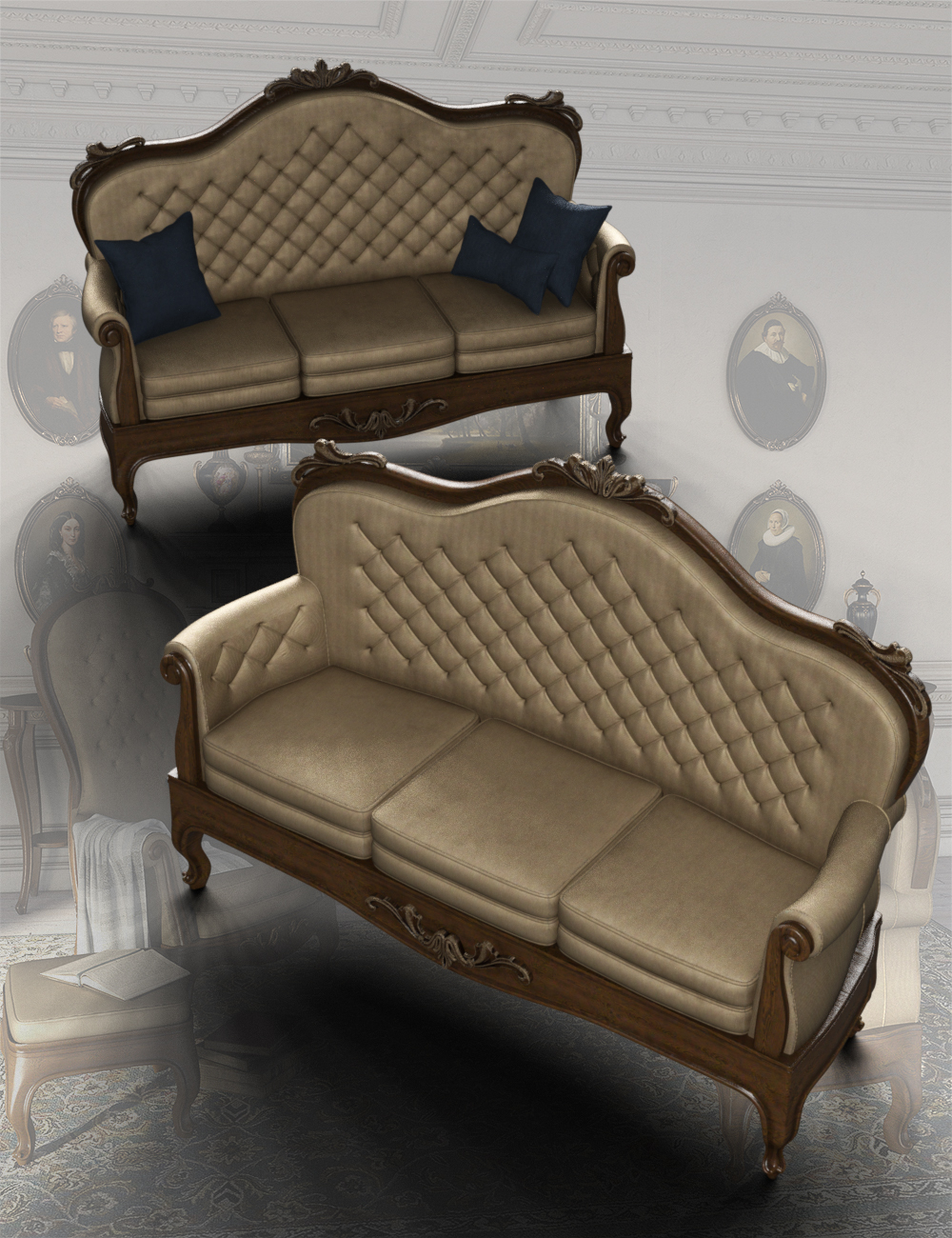 Victorian Decor 3 Iray by: LaurieS, 3D Models by Daz 3D