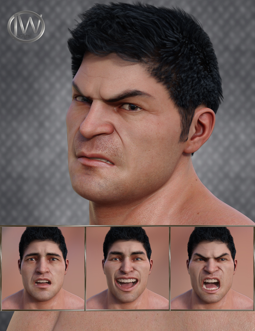 Strong Man - Expressions for Genesis 8 Male and The Brute 8 by: JWolf, 3D Models by Daz 3D