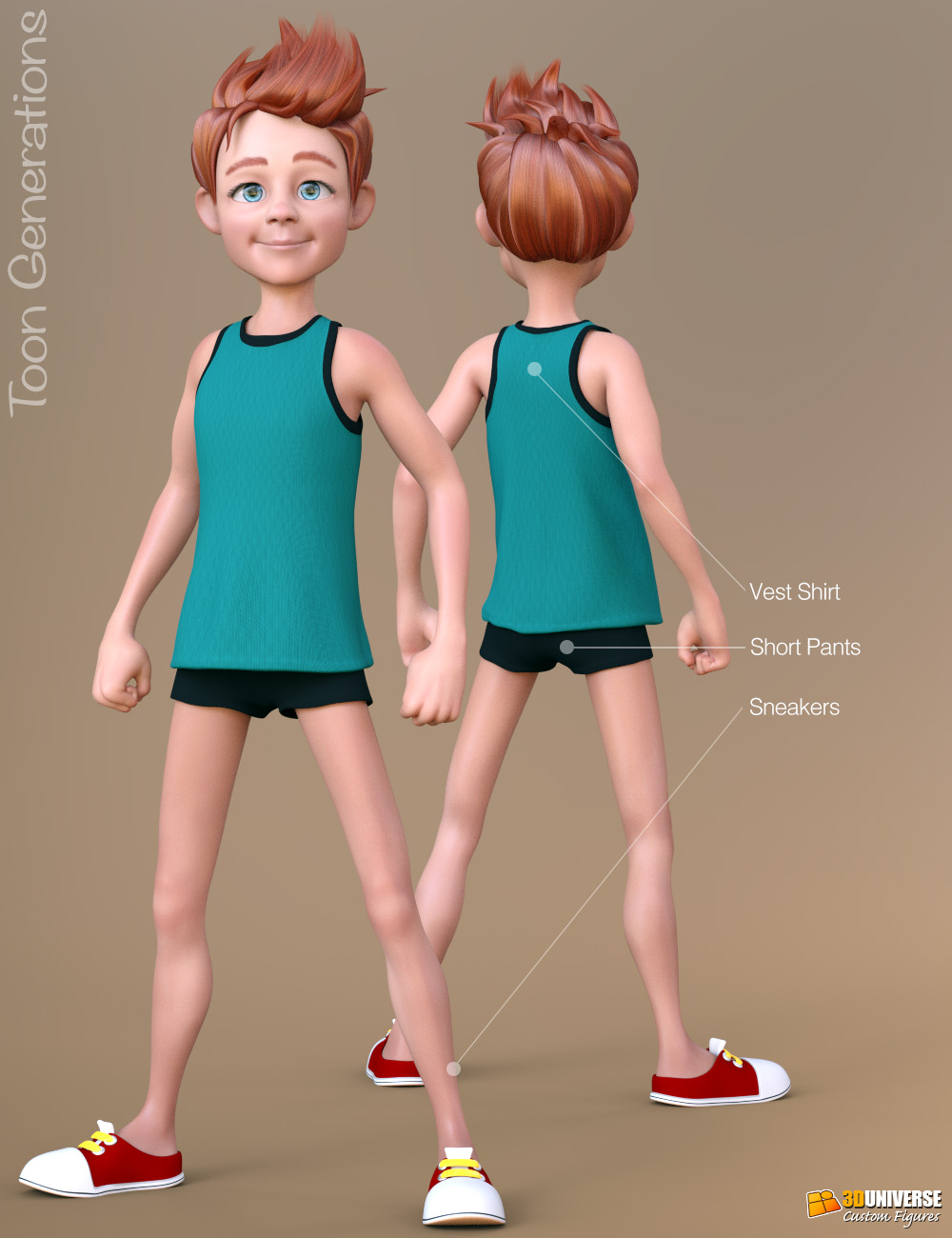 Toon Generations Dforce Clothing For Genesis 8 Male S Daz 3d