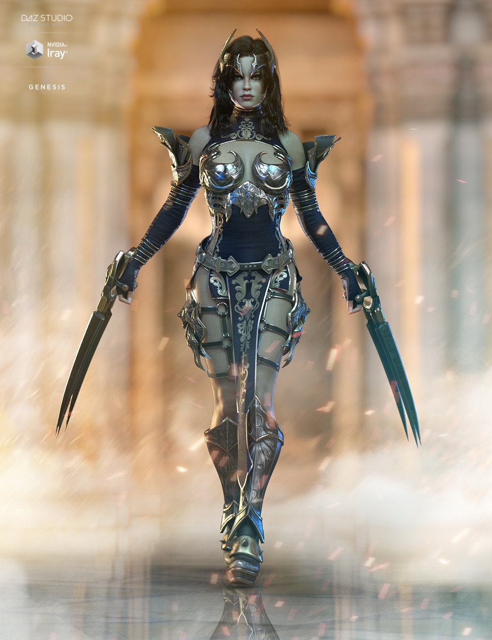 dForce Lilikh Outfit and Weapons for Genesis 8 Female(s) by: HM, 3D Models by Daz 3D