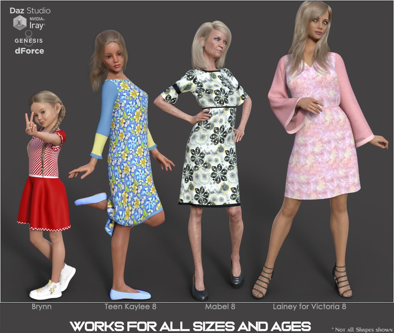 dForce Multi Dress System for Genesis 8 Female(s)