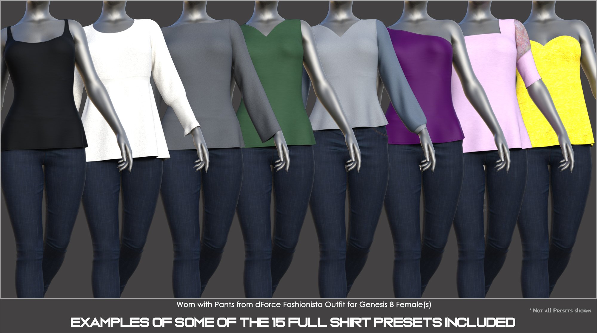 dForce Multi Dress System for Genesis 8 Female(s) by: Nikisatez, 3D Models by Daz 3D