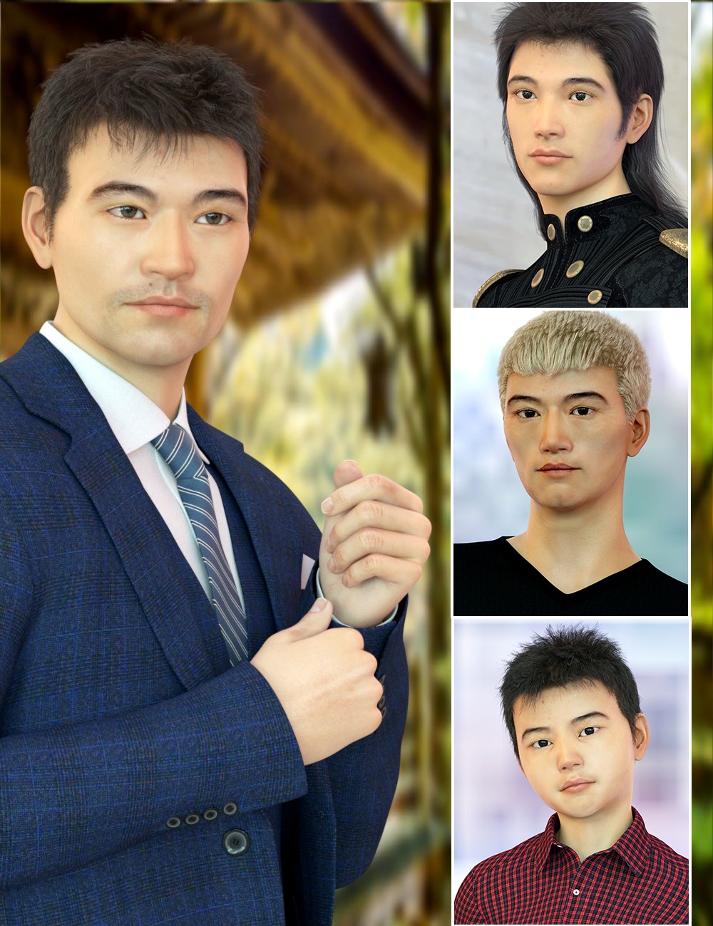 East Asian Men for Genesis 8 Male by: Virtual_World, 3D Models by Daz 3D