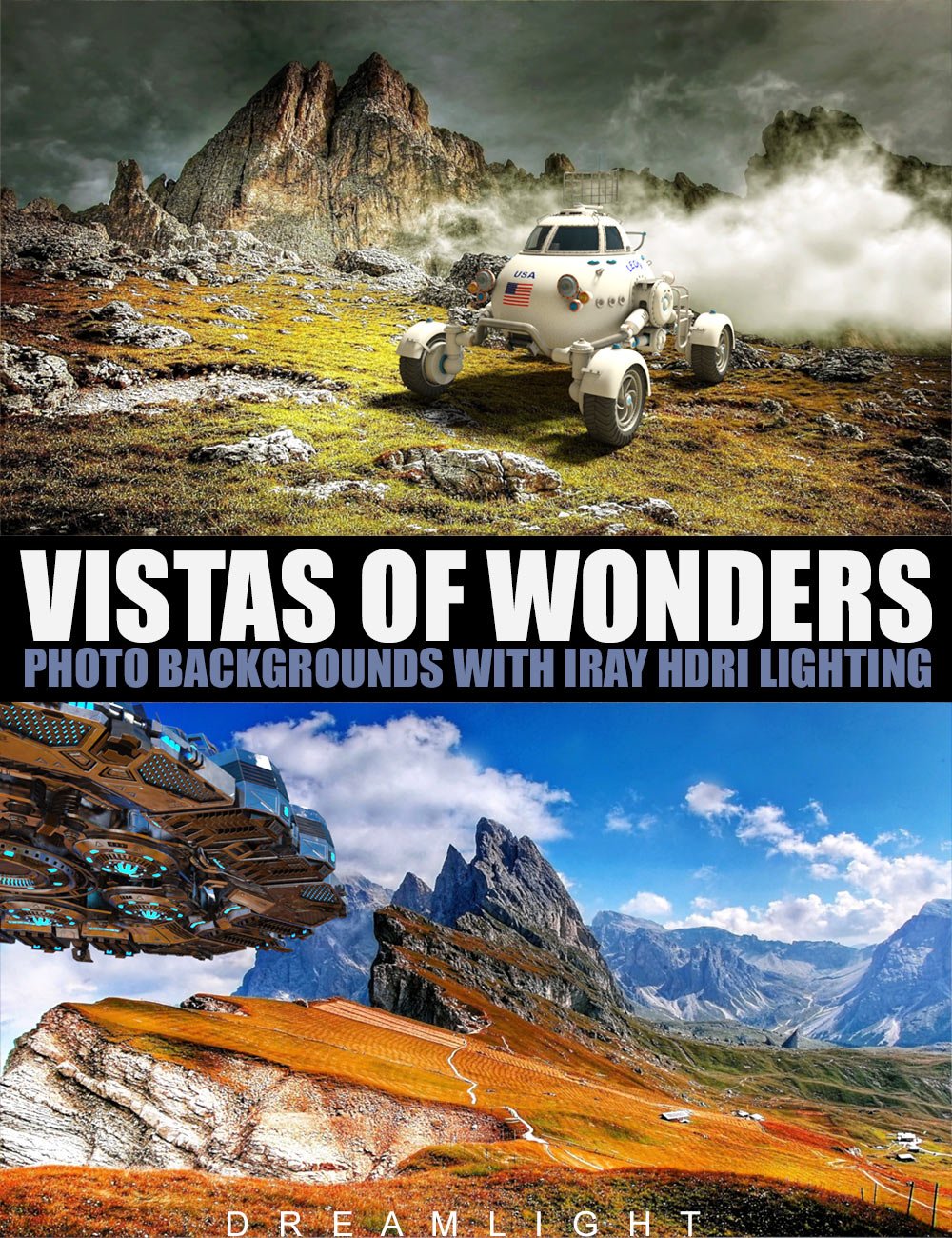 Vistas Of Wonders - Photo Backgrounds with Iray HDRI Lighting by: Dreamlight, 3D Models by Daz 3D