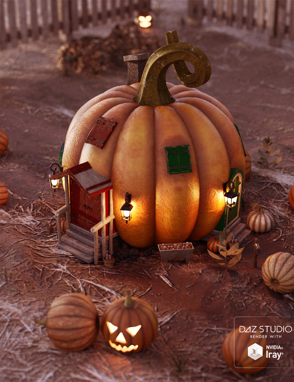 Iddy Biddy Pumpkin House by: David BrinnenForbiddenWhispers, 3D Models by Daz 3D