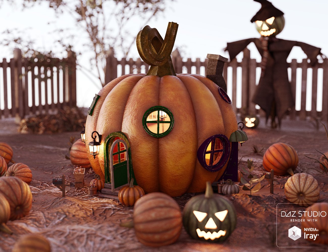 Iddy Biddy Pumpkin House by: David BrinnenForbiddenWhispers, 3D Models by Daz 3D