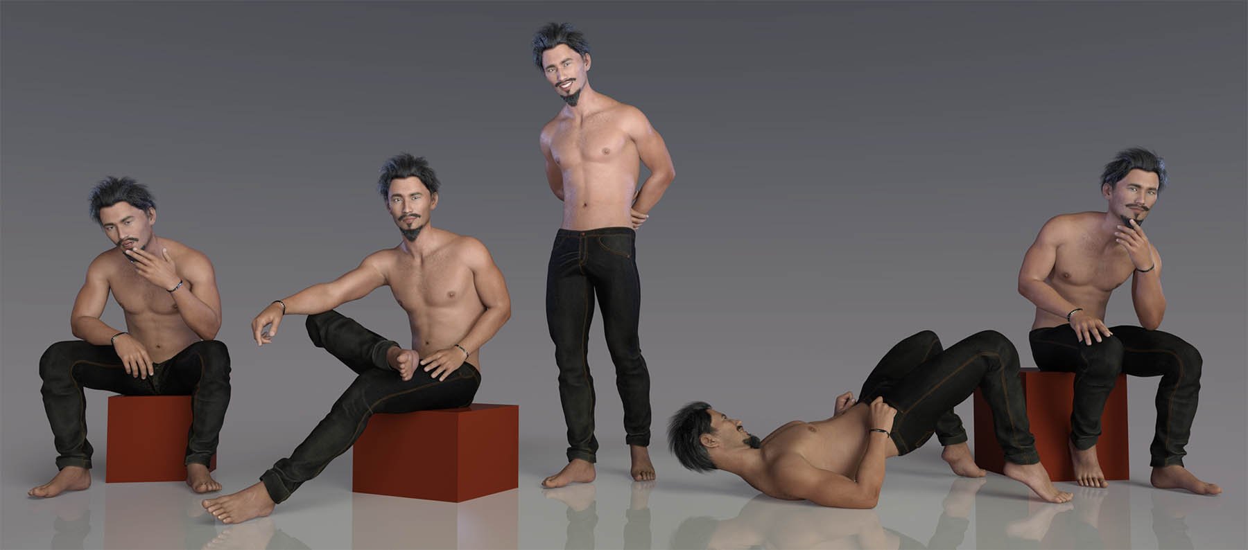 Sexy Poses and Expressions for Genesis 8 Male and Lee 8 by: Capsces Digital Ink, 3D Models by Daz 3D