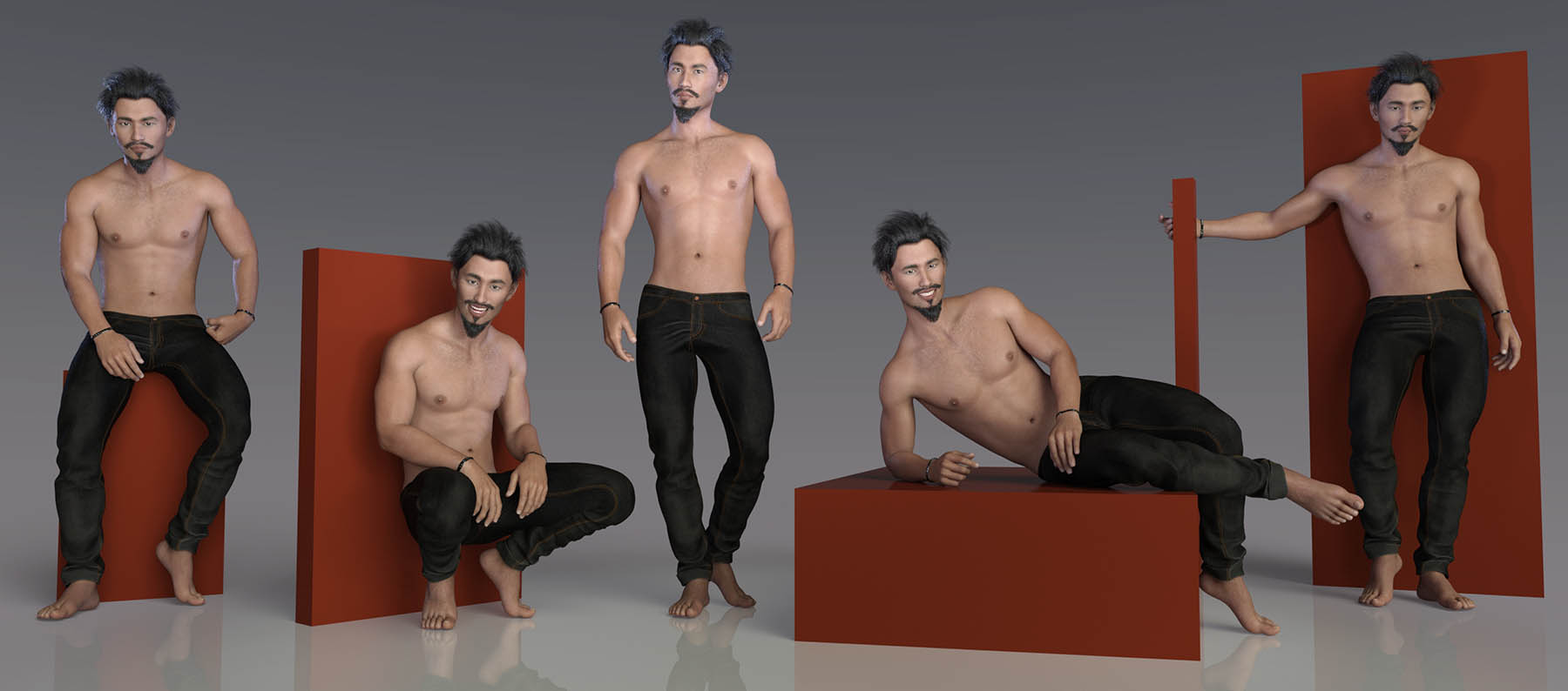 Sexy Poses and Expressions for Genesis 8 Male and Lee 8 by: Capsces Digital Ink, 3D Models by Daz 3D