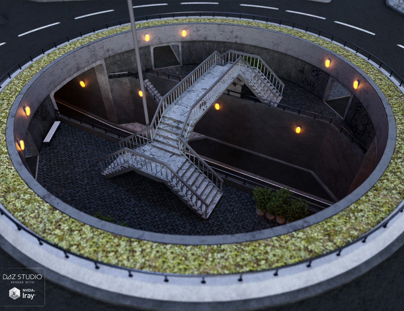 Roundabout Underpass by: David BrinnenForbiddenWhispers, 3D Models by Daz 3D