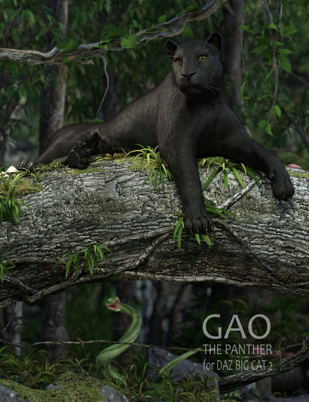 Gao The Panther for DAZ BIG CAT 2 by: Deepsea, 3D Models by Daz 3D