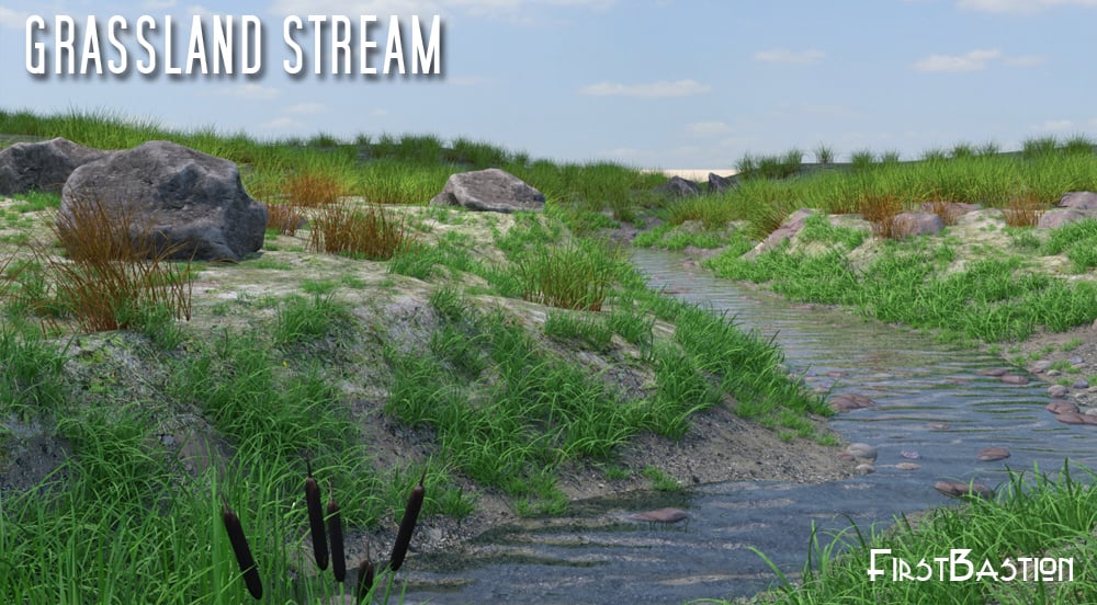 1stB Grassland Stream 1stB Grassland Stream by: FirstBastion, 3D Models by Daz 3D