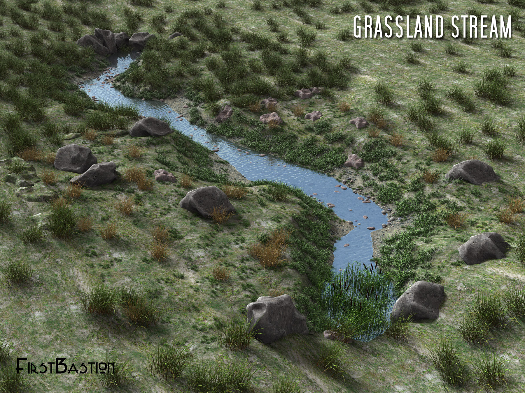 1stB Grassland Stream 1stB Grassland Stream by: FirstBastion, 3D Models by Daz 3D