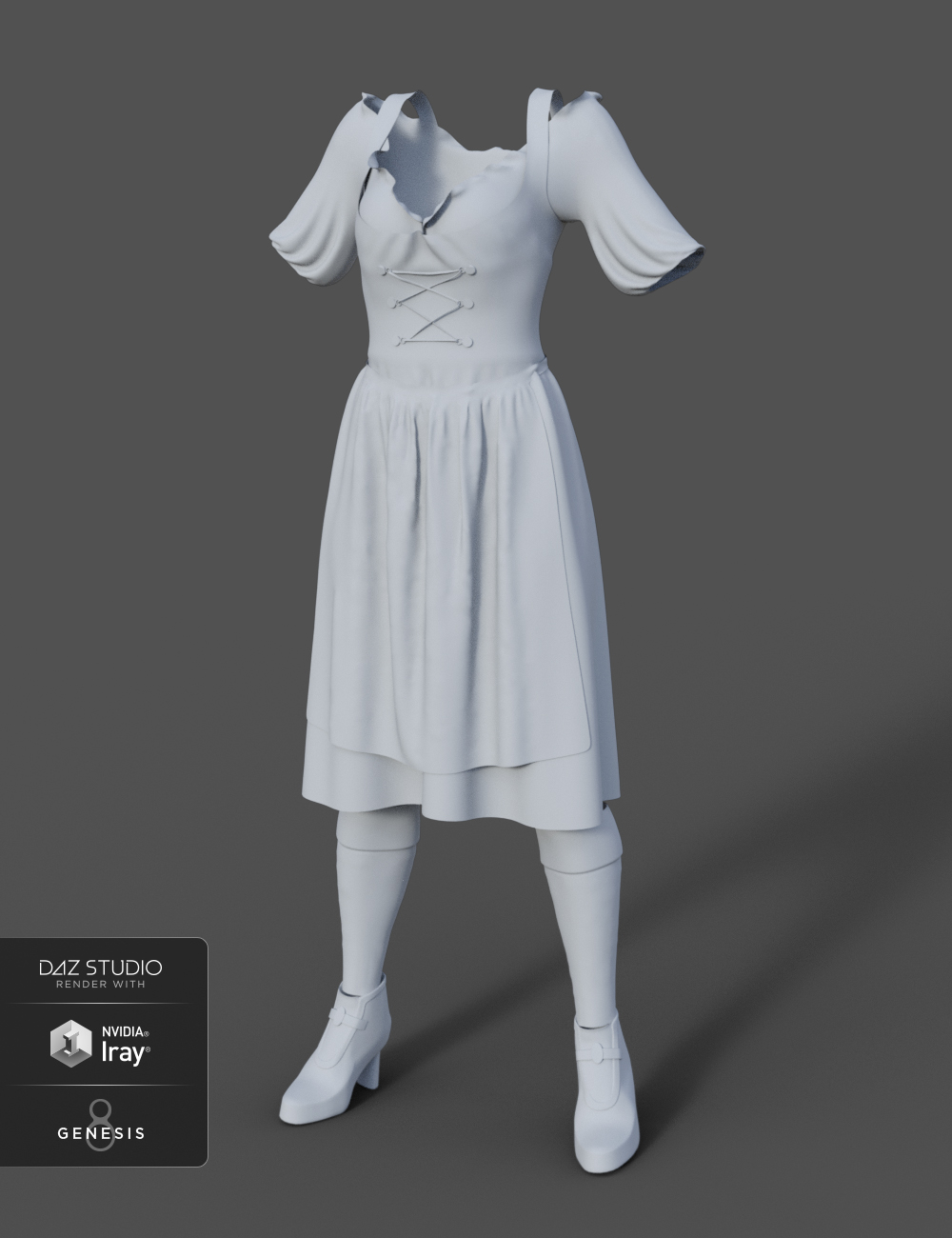 dForce Oktoberfest Dress for Genesis 8 Female(s) by: GolaM, 3D Models by Daz 3D