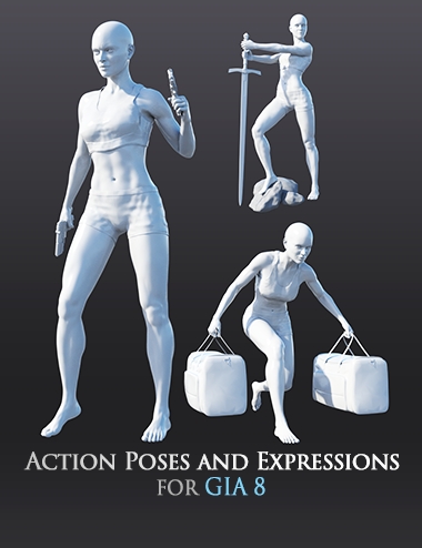 Action Poses and Expressions for Gia 8 Action Poses and Expressions for Gia 8 by: Andrey Pestryakov, 3D Models by Daz 3D