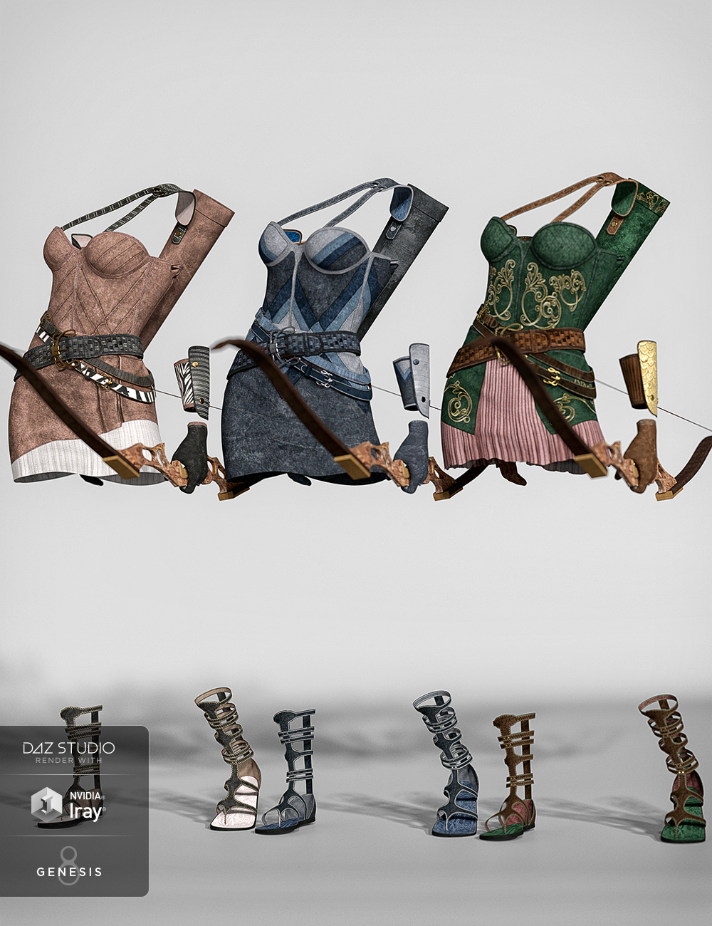 Toxophilite Outfit Textures Toxophilite Outfit Textures by: DirtyFairy, 3D Models by Daz 3D