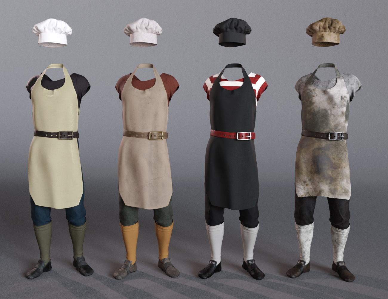dForce Crazy Chef Outfit Textures by: Moonscape GraphicsSade, 3D Models by Daz 3D