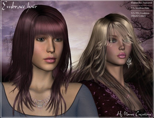 Embrace Hair Pak by: Magix 101, 3D Models by Daz 3D