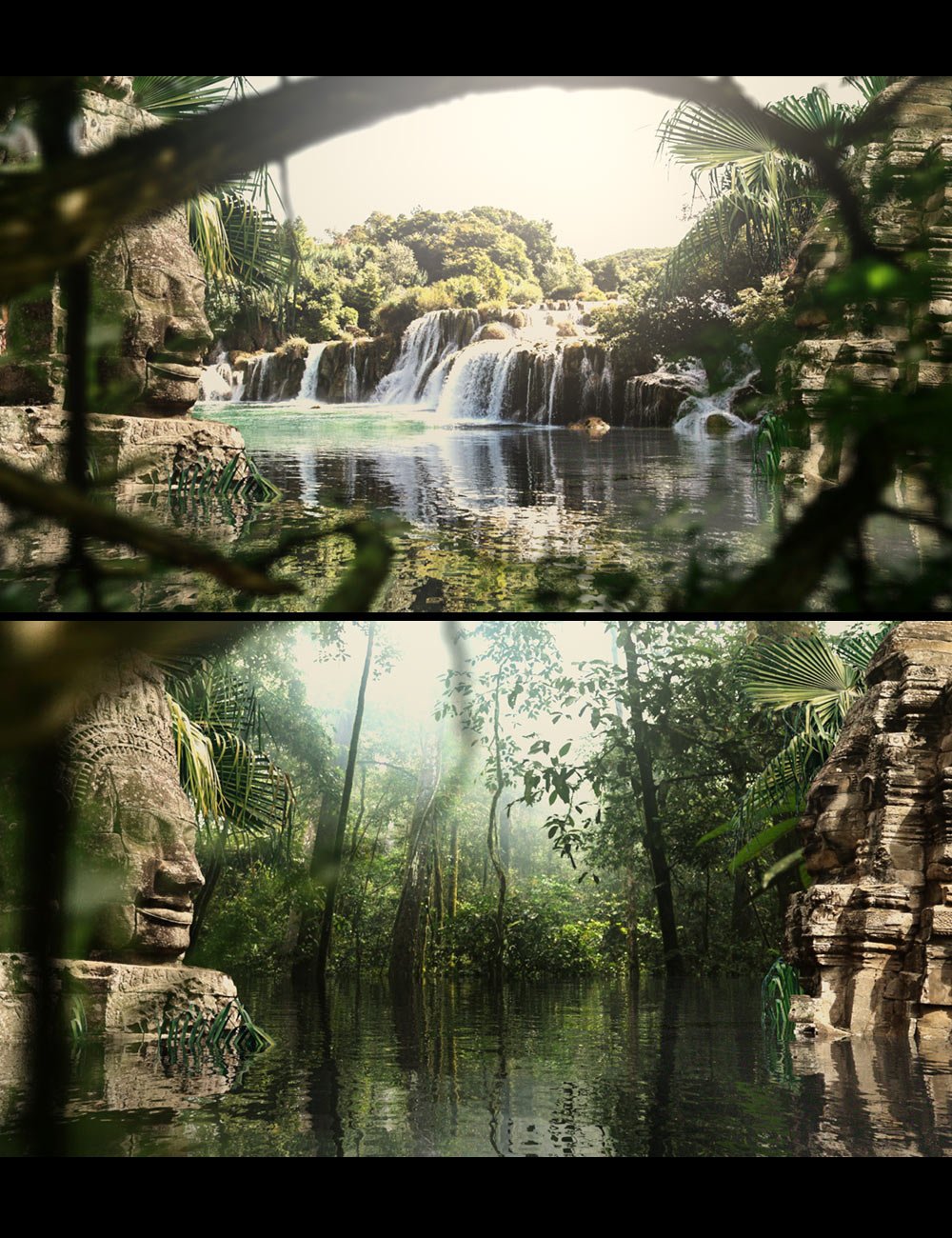 Enchanted Jungle Backgrounds by: Dreamlight, 3D Models by Daz 3D