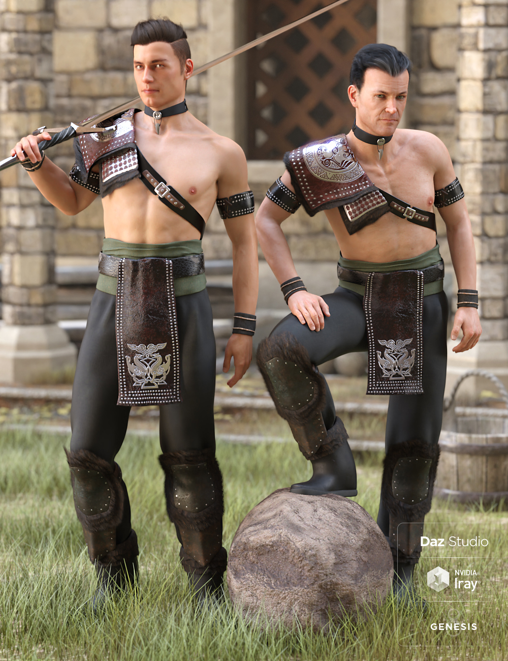 Tribal Warrior King Outfit for Genesis 8 Male(s) by: Lyrra MadrilMoonscape GraphicsSade, 3D Models by Daz 3D