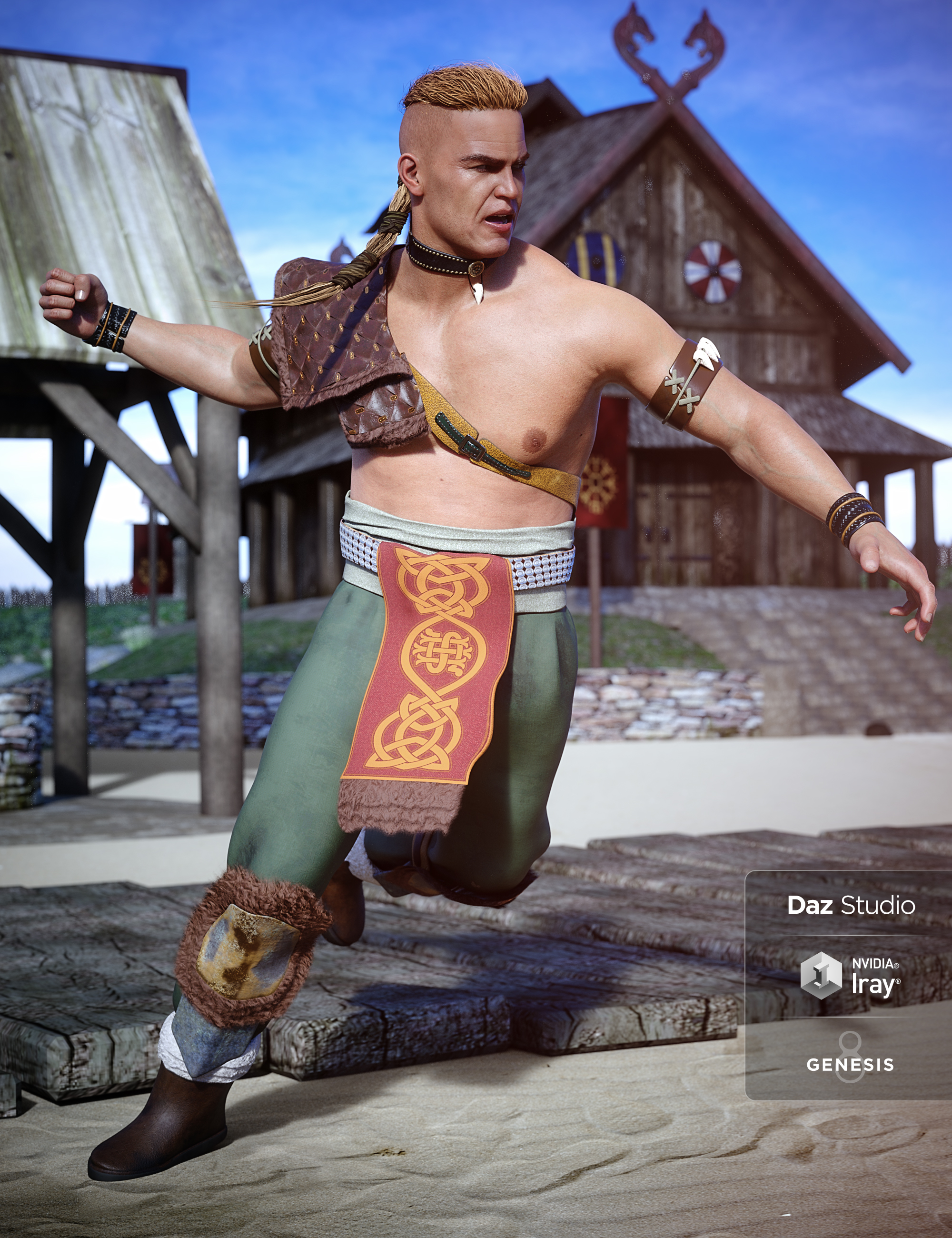Tribal Warrior King Outfit Textures by: Moonscape GraphicsSade, 3D Models by Daz 3D