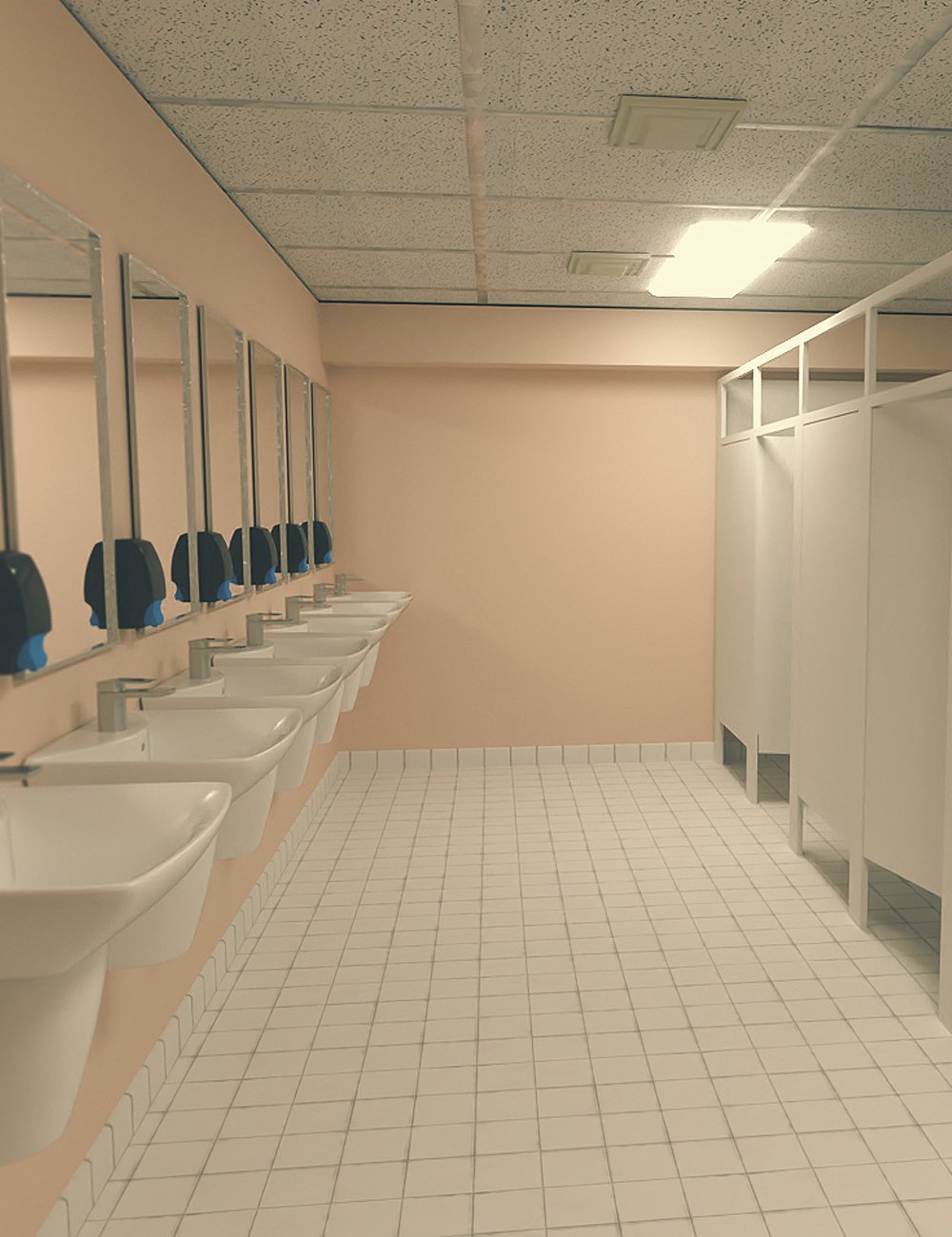 High School Bathroom by: kubramatic, 3D Models by Daz 3D