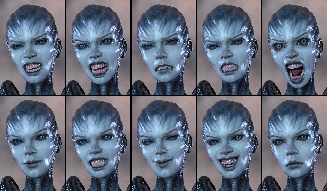 Alien Poses And Expressions Genesis 8 Females Daz 3d 