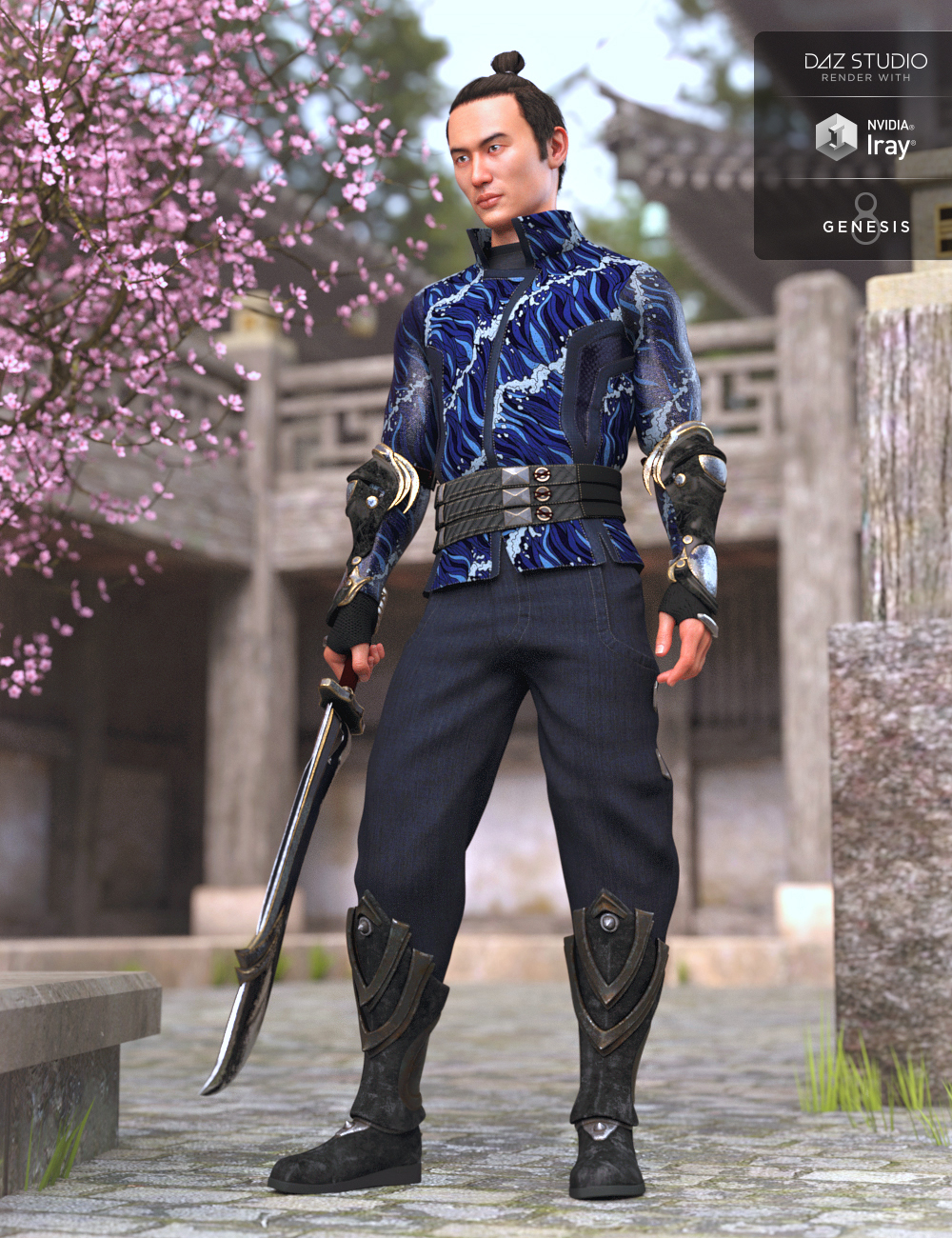 Eastern Fantasy Warrior Outfit Textures by: Anna Benjamin, 3D Models by Daz 3D