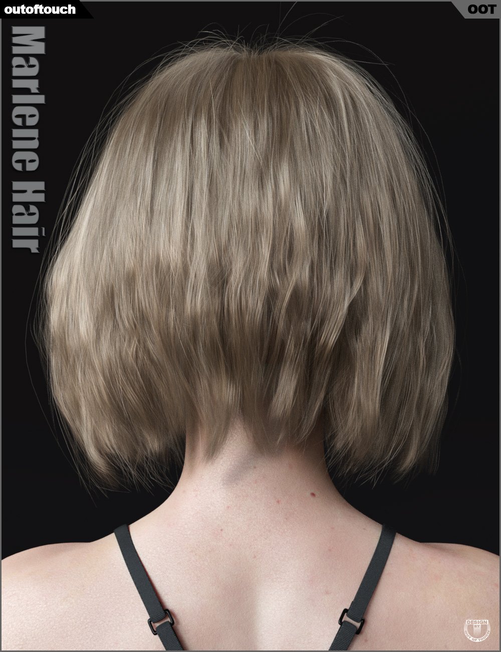 Marlene Bob Hair for Genesis 3 and 8 Female(s) by: outoftouch, 3D Models by Daz 3D