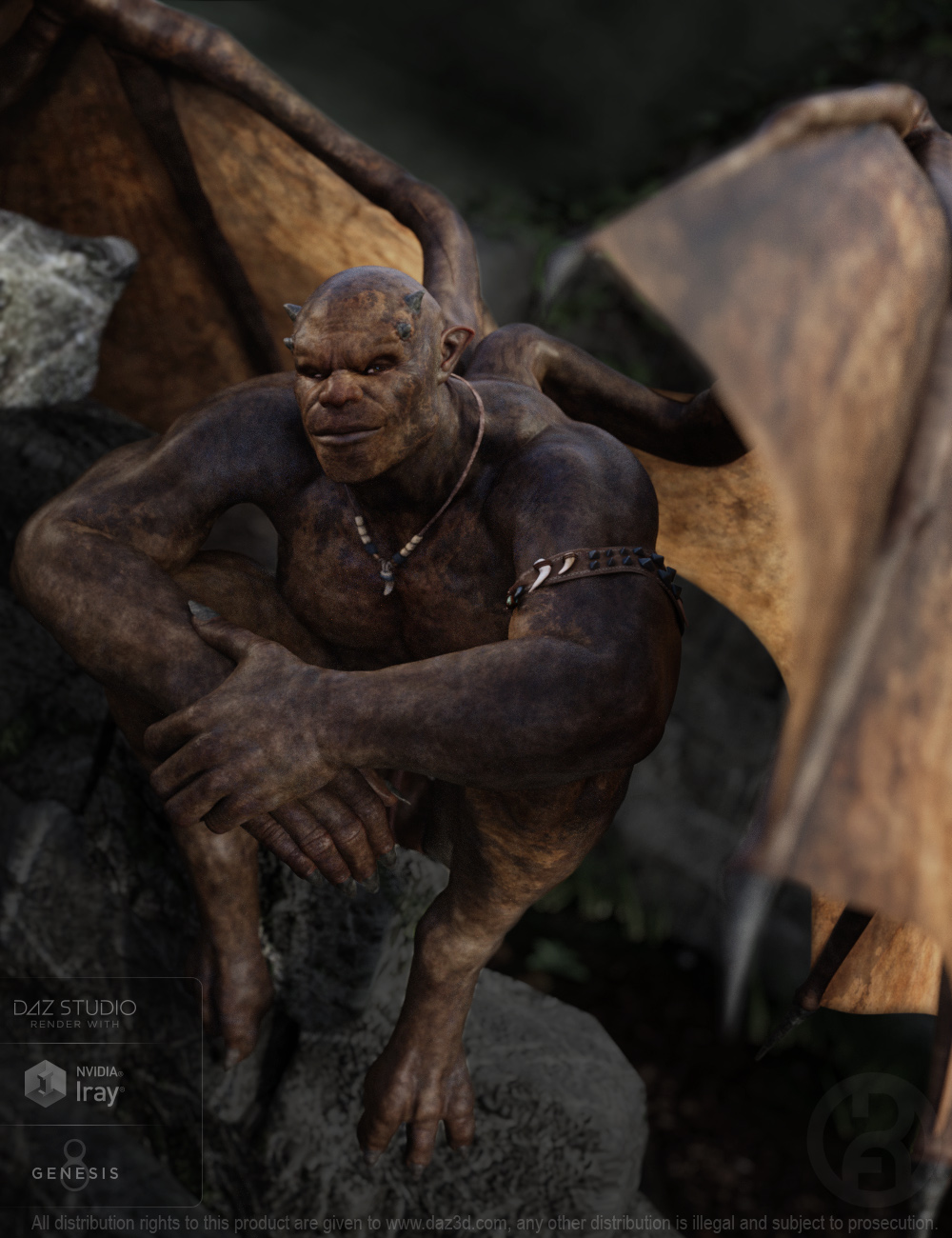 Gargoyle for Genesis 8 Male by: RawArt, 3D Models by Daz 3D