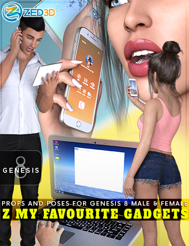 Z My Favourite Gadgets - Props and Poses for Genesis 8 Z My Favourite Gadgets - Props and Poses for Genesis 8 by: Zeddicuss, 3D Models by Daz 3D