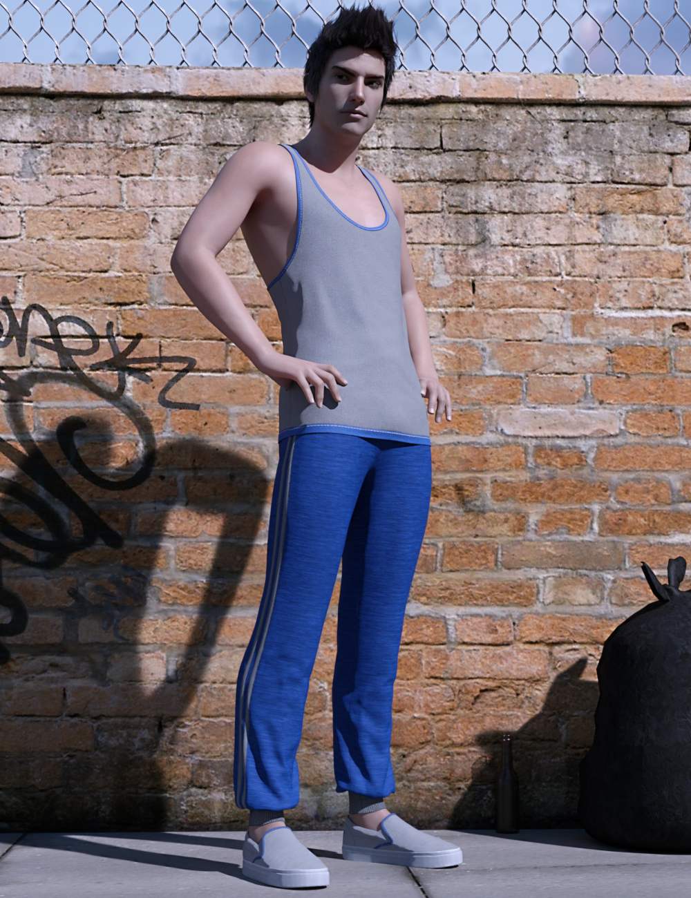 dForce Urban Casual Outfit for Genesis 8 Male by: Leviathan, 3D Models by Daz 3D
