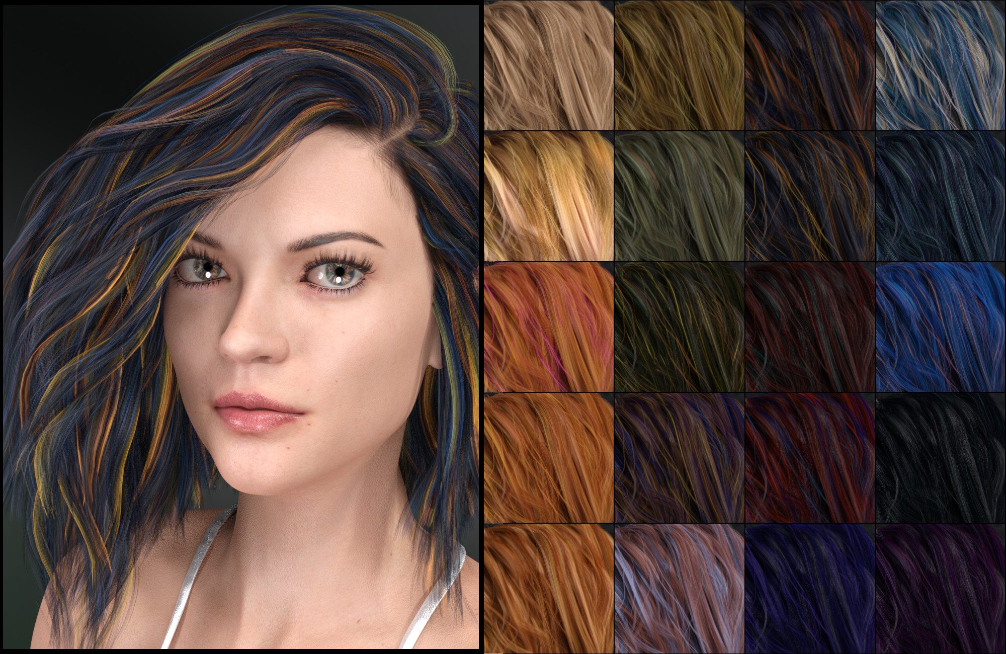 DG Iray 200 Hair Color Shaders and Merchant Resource DG Iray 200 Hair Color Shaders and Merchant Resource by: IDG DesignsDestinysGarden, 3D Models by Daz 3D