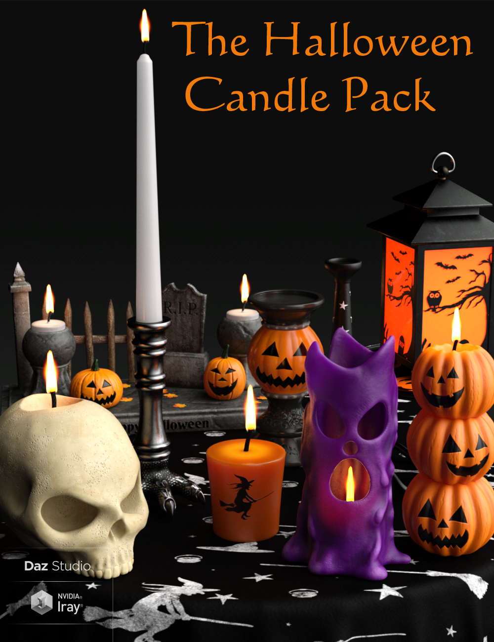 The Halloween Candle Pack by: Wicked Creations, 3D Models by Daz 3D