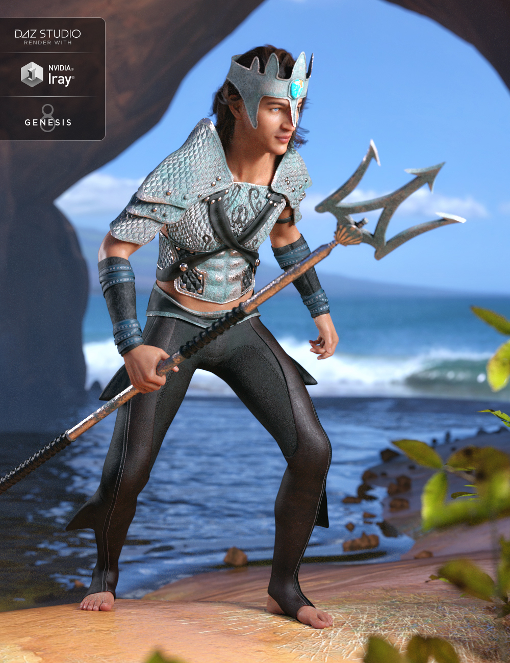 Poseidon Outfit Textures by: Moonscape GraphicsSade, 3D Models by Daz 3D