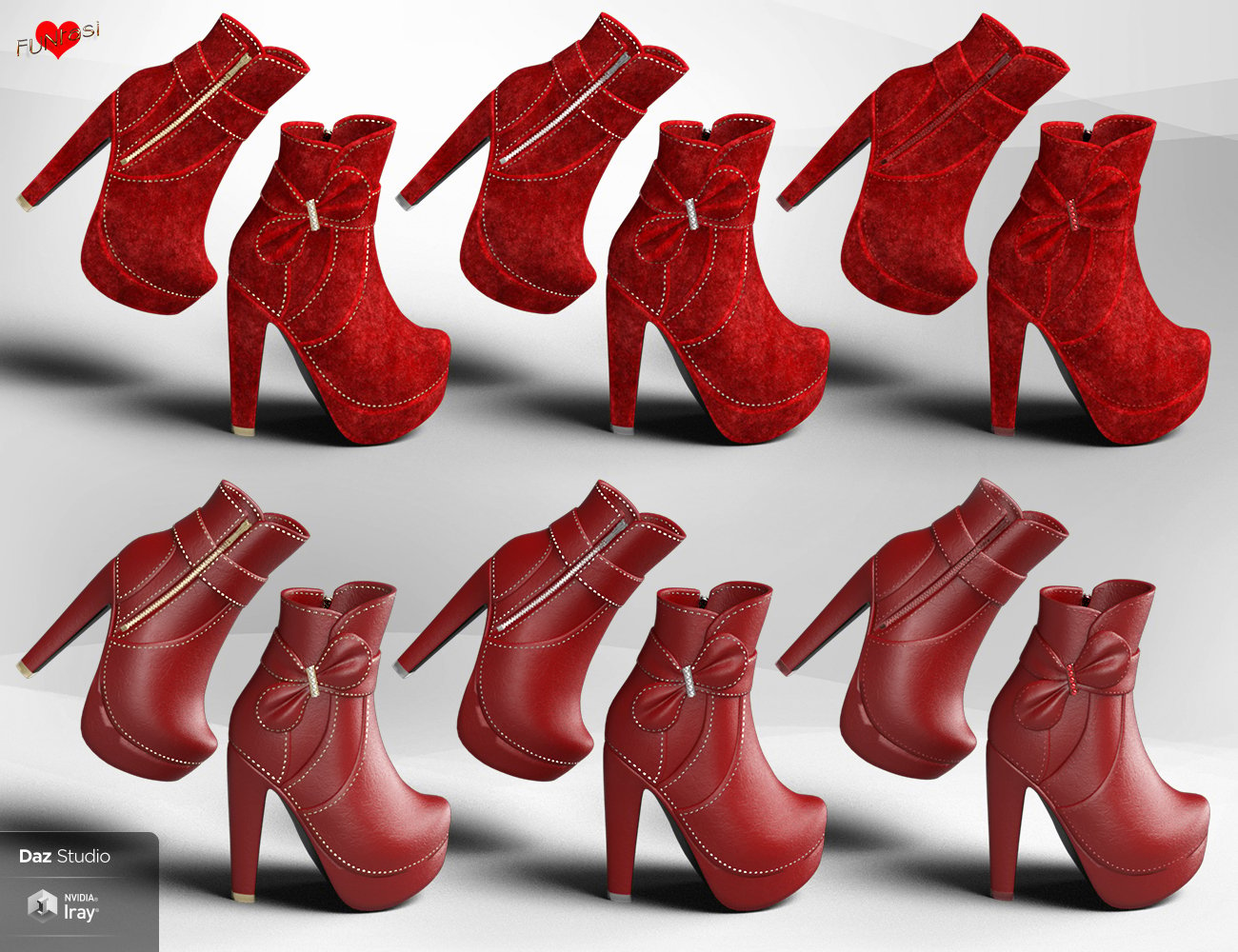 Bebe Bow Booties for Genesis 8 Female(s) by: , 3D Models by Daz 3D