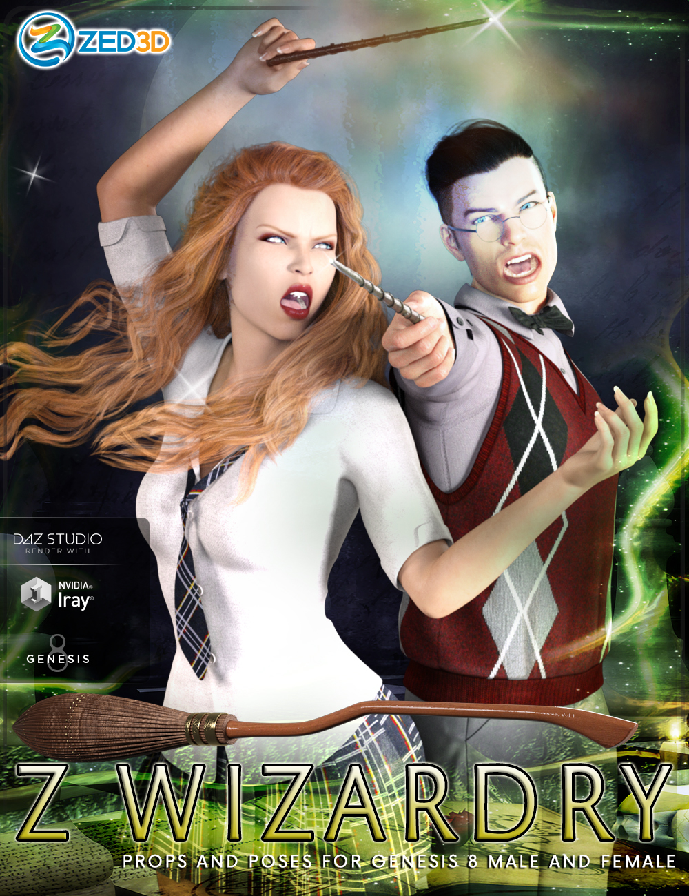 Z Wizardry - Props and Poses for Genesis 8 Male and Female by: Zeddicuss, 3D Models by Daz 3D