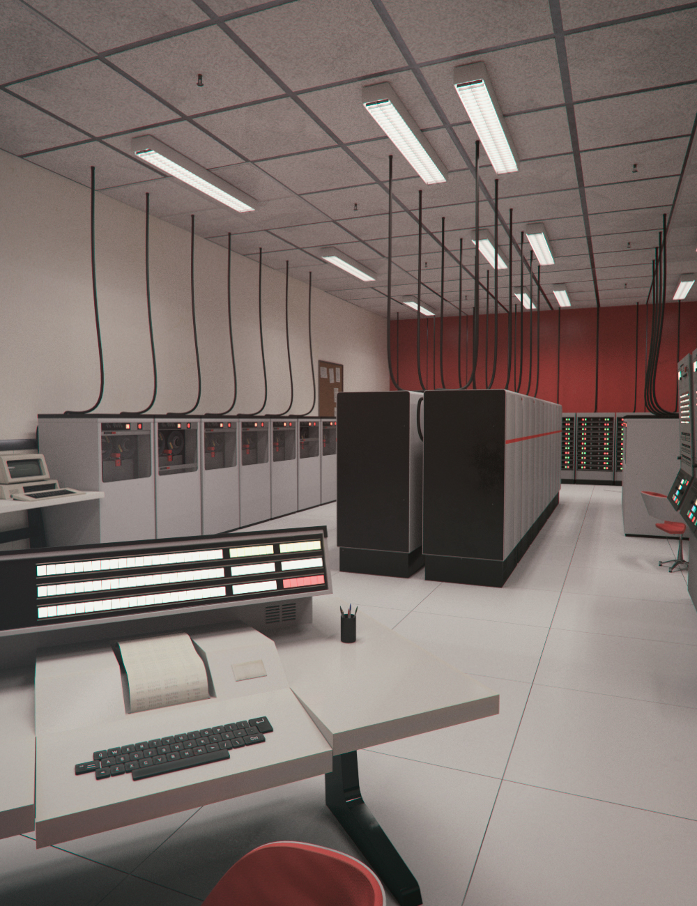 Retro Server Room by: Mely3D, 3D Models by Daz 3D